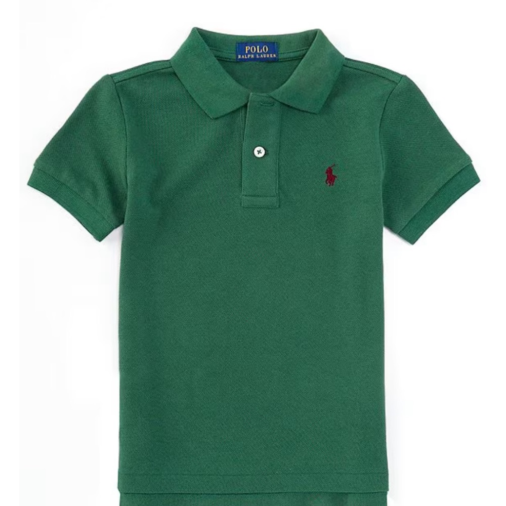 Ralph Lauren Kids Polo in Forest Green with Blue Logo
